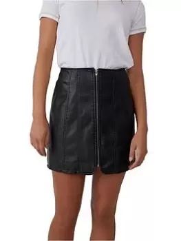 Image of Free People Layla Vegan Mini Skirt - Black