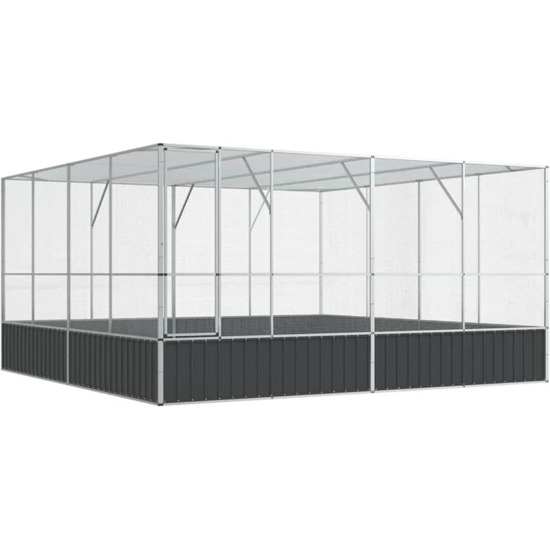 Image of VIDAXL Aviary Silver 418x414x212cm Steel Vidaxl 8721012410510