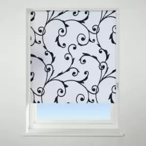 Image of Universal Patterned Virginia Black Blackout Roller Blind Black