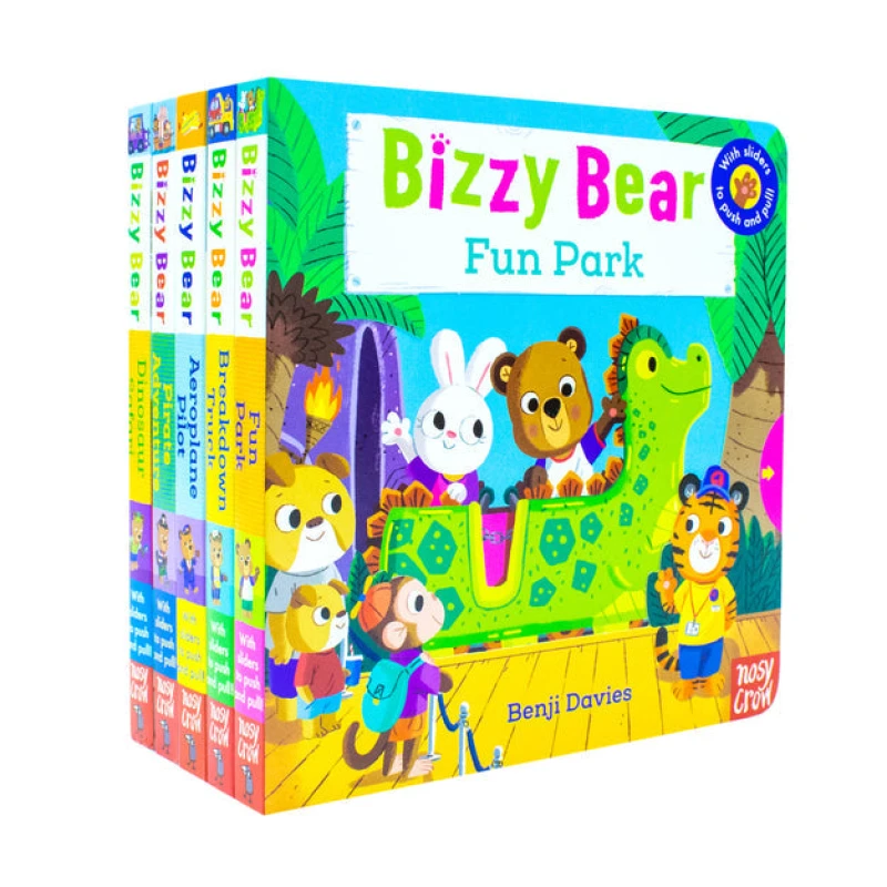 Image of Bizzy Bear Series 5 Book Set By Push Fun Park Breakdown Truck Aeroplane Pilot Dinosaur Safari Benji Davies Books
