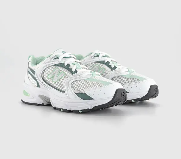 Image of New Balance White With New Spruce And Clay Ash 530 Shoes Mint Female 7 208901UK