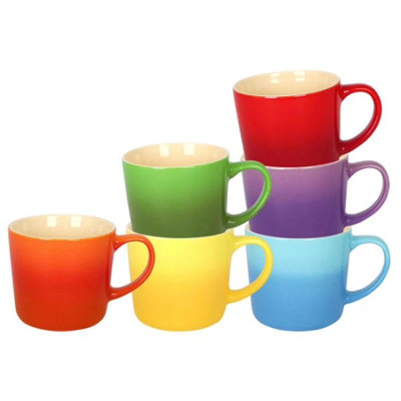 Image of Argon Tableware 6Pc New Bone China Ombre Mugs Set - 330Ml - Rainbow