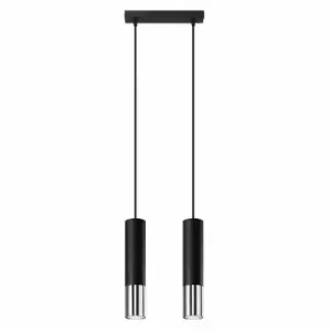 Image of Sollux Pendant Lamp Loopez 2 Black/Chrome