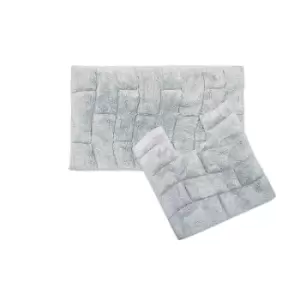 Image of Crossland Grove Emma Barclay Waves 100% Cotton 2 Piece Bathroom Set Silver