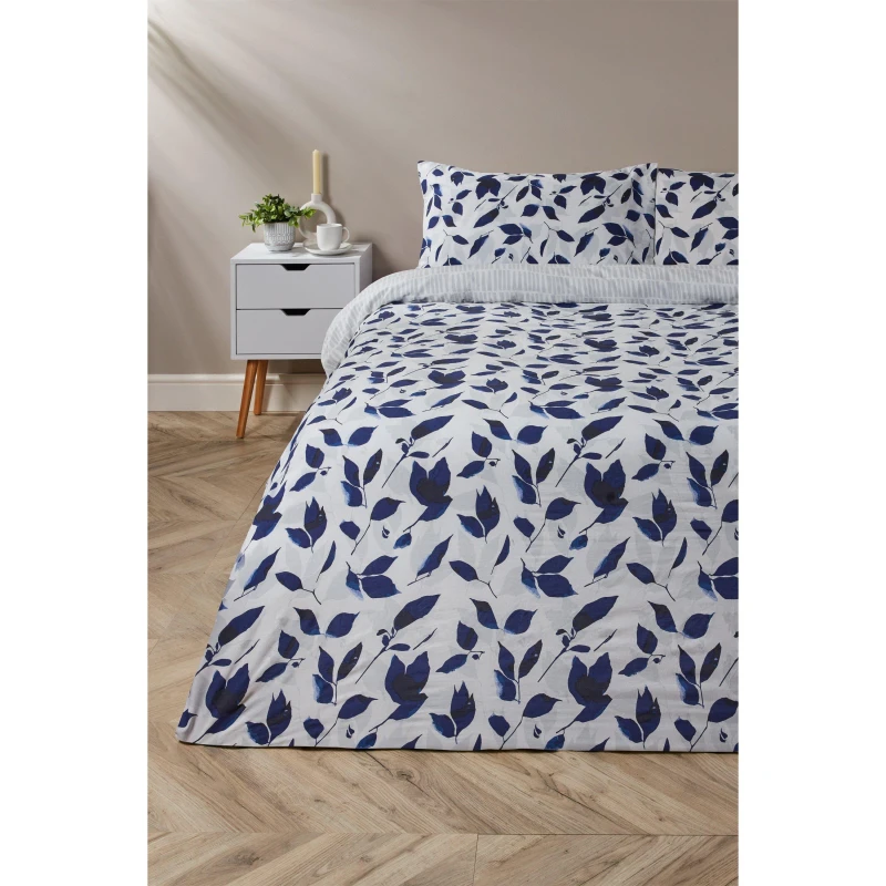 Image of Homelife Silhouette Indigo Duvet Set - Blue Blue Single