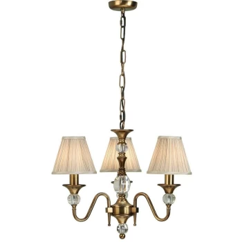 Image of Interiors 1900 Lighting - Interiors Polina Antique Brass - 3 Light Multi Arm Ceiling Pendant Chandelier Antique Brass, E14
