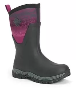 Image of Muck Boots Arctic Sport 2 Mid Wellington Boots - Black/Pink, Size 9, Women