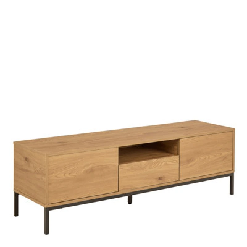 Image of Furniture To Go Seaford TV Unit 2 Doors 1 Drawer In Matt Wild Oak