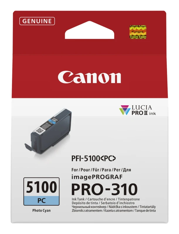Image of Canon PFI-5100PC Photo Cyan Ink Cartridge - 6956C001 (Original)