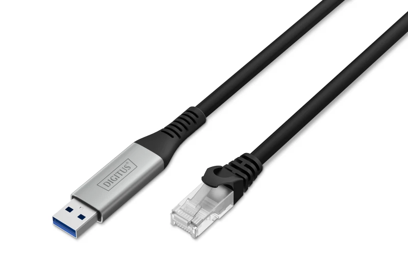 Image of Digitus USB 3.2 Gen1 - RJ45 Ethernet cable. 1Gbit/s. 5m