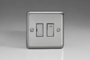 Image of Varilight Classic Switch Fused Spur + Neon with Decorative Insert (Single XS6ND) - Matt Chrome - XS6ND