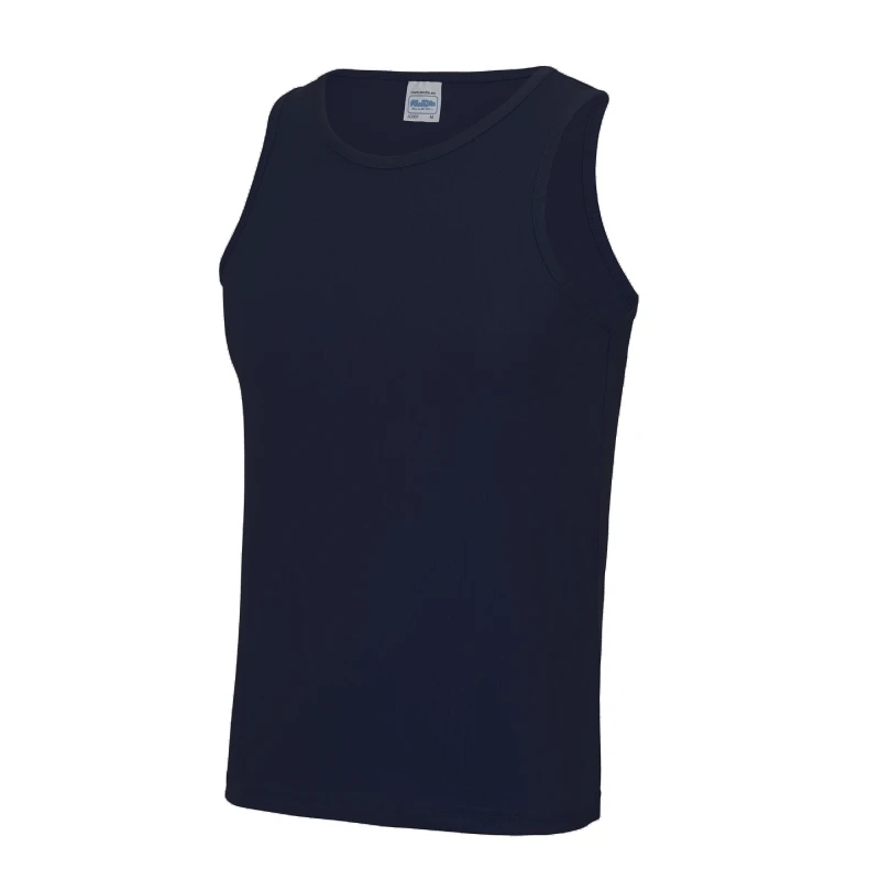 Image of AWDis AWDis Men Just Cool Sports Gym Plain Tank Vest Top in Navy Size: Small Navy S Male 5055747877649