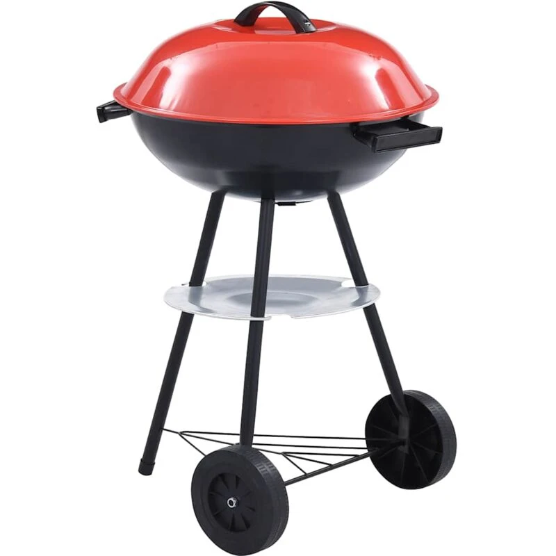 Image of VIDAXL Portable xxl Charcoal Kettle bbq Grill with Wheels 44cm Vidaxl 8719883719238