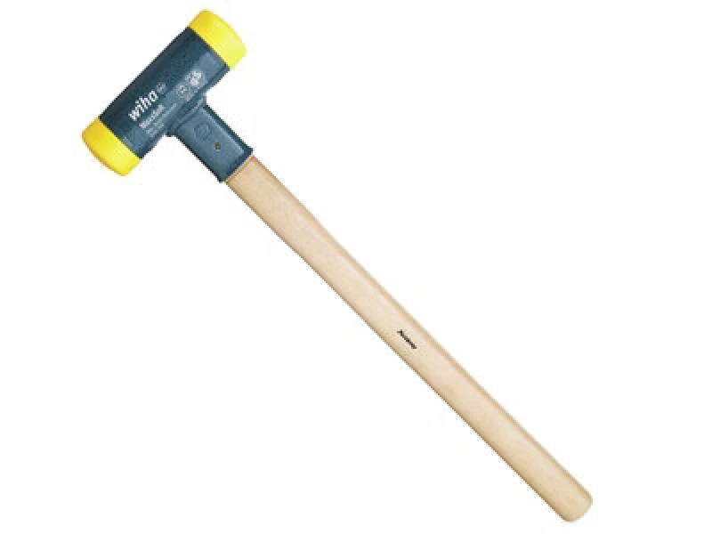 Image of Wiha Sledgehammer no recoil, medium hard with hickory wooden handle, round hammer face 80, 880 mm (02101) - Wiha 800804