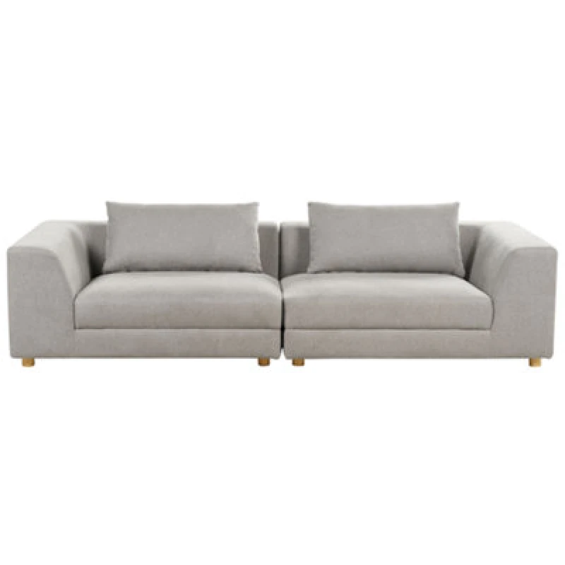 Image of Beliani Sofa 3 Seater Lermon Fabric Light Grey
