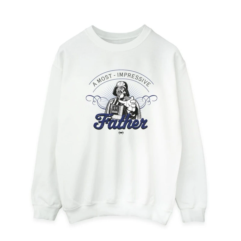 Image of Star Wars Star Wars Men A Most Impressive Father Sweatshirt in White Size: Small White S Male 5063376543798