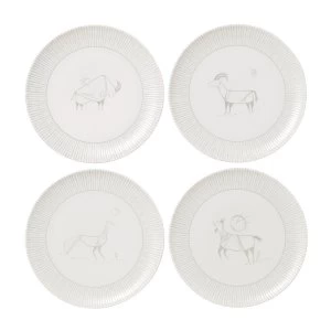 Image of Royal Doulton Ellen DeGeneres Cave Animals Set of 4 Plates 21cm
