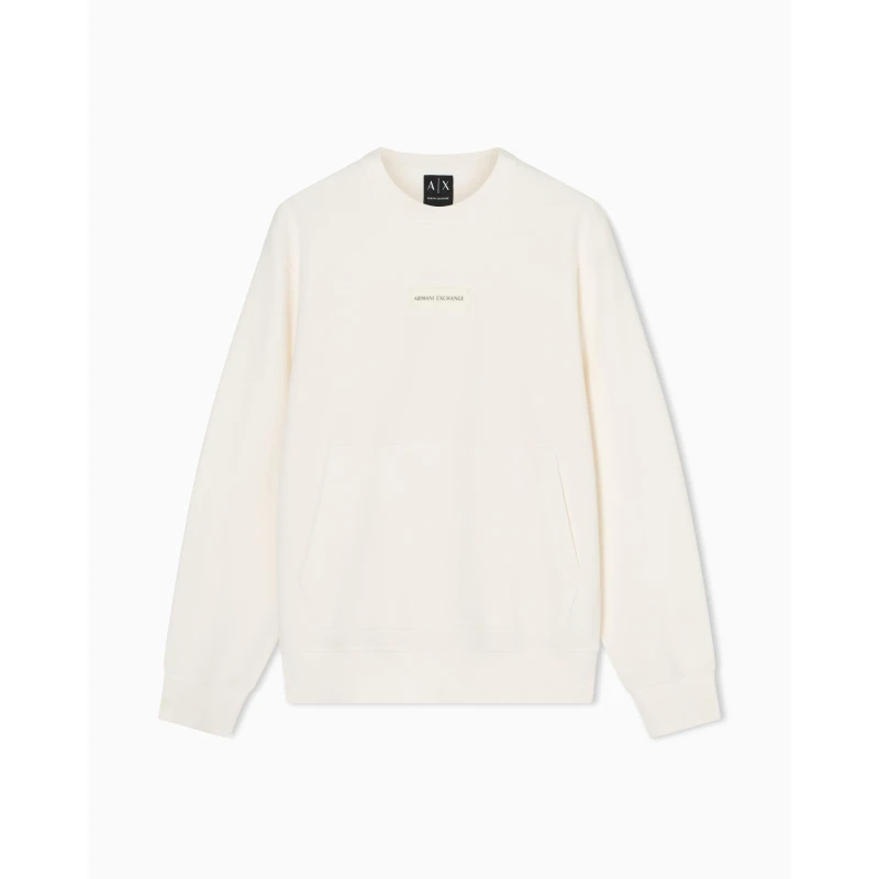 Image of Armani Exchange Mens Crew Sweatshirt Cream male S