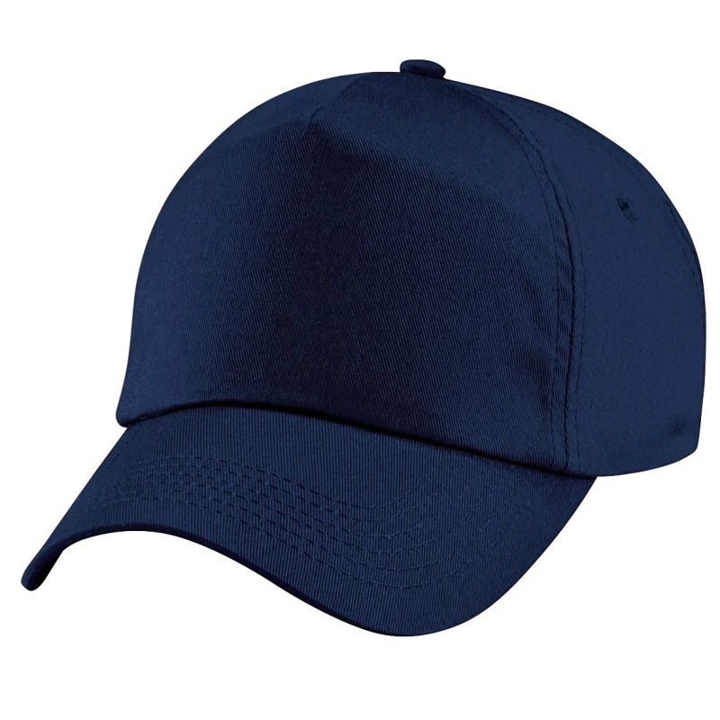 Image of Beechfield Plain Original 5 Panel Baseball Cap in Navy Navy Unisex One Size