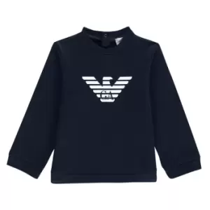 Image of Emporio Armani Logo Printed Sweater - Blue
