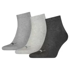 Image of Puma Quarter Training Socks (3 Pairs) (9-11, Grey)