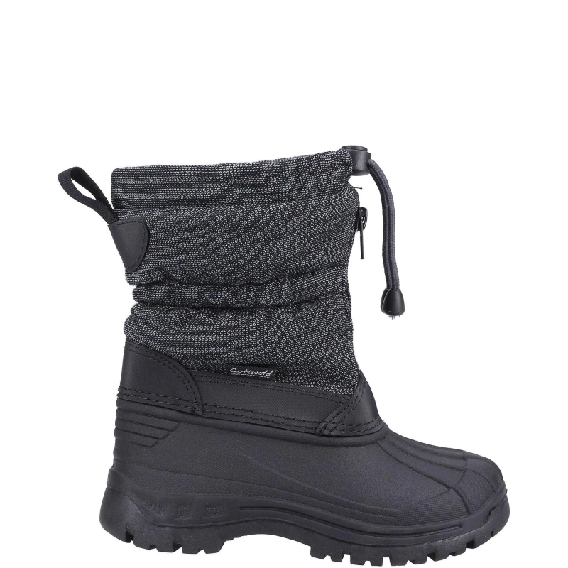 Image of Cotswold Boys Bathford Waterproof Winter Warm Snow Boots UK Size 9 (EU 27) Black COT797-BLACK-9