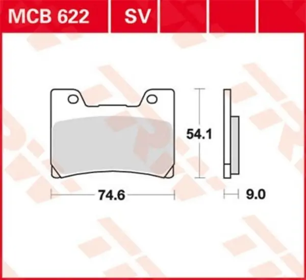 Image of TRW MCB622SV Brake pad set Brake Pad Set,disc brake (402)