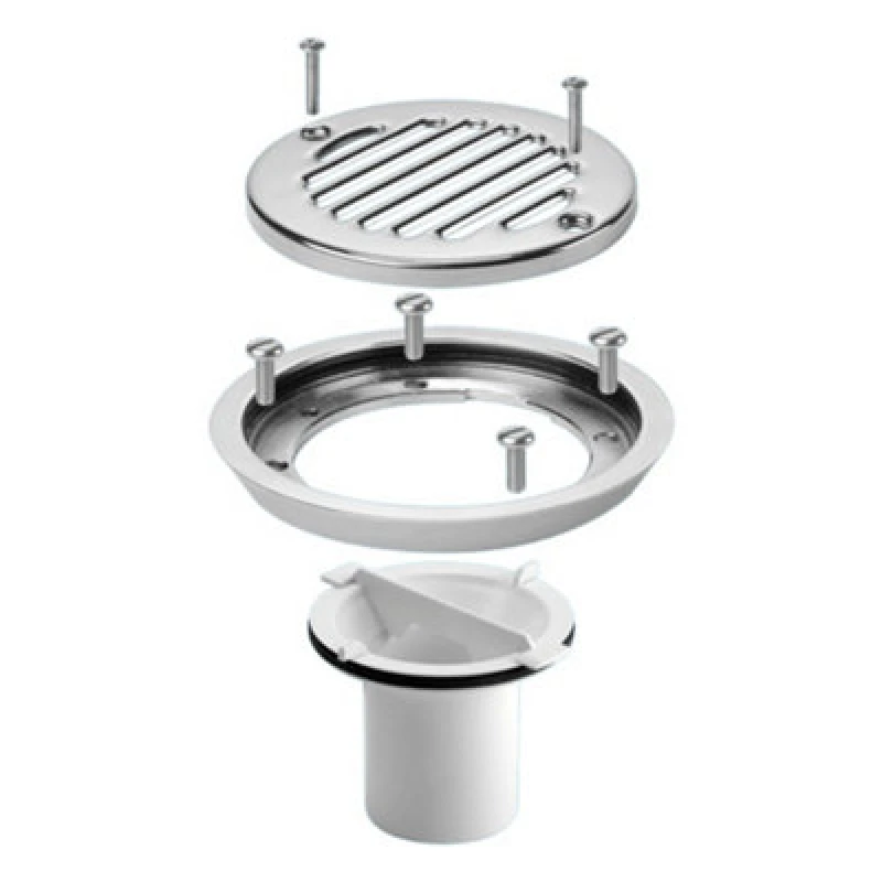 Image of McAlpine FGTR118TOP-50 Conversion Kit to convert any TSG50 or TSG52 Gully to a sheet flooring gully with CP Brass Clamp Ring, Stainless Steel Grated C