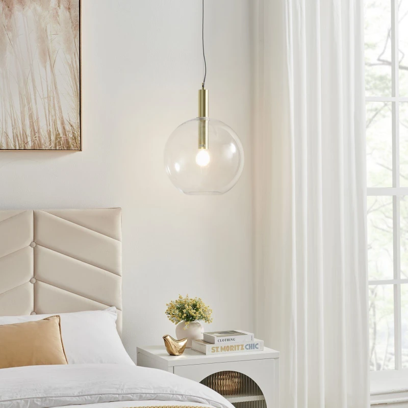 Image of FurnitureboxUK FurnitureboxUK Emily Smoked Glass Pendant Ceiling Light in Black One Size Unisex 5060661186333