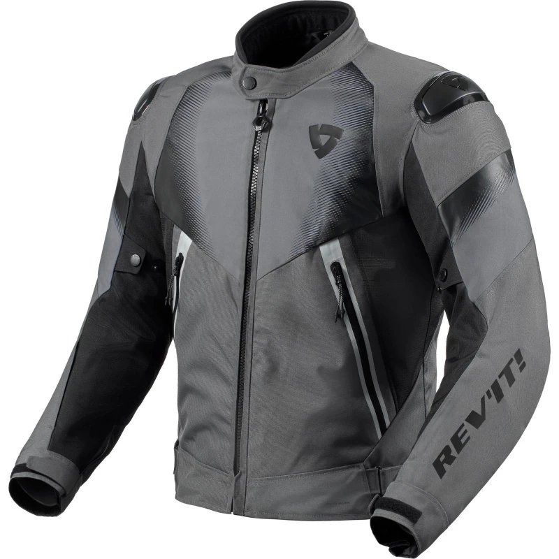Image of Rev It Control H2O Motorcycle Jacket L Grey Black Grey Black