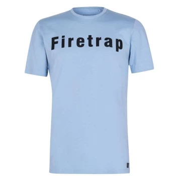 Image of Firetrap Large Logo T Shirt Mens - Pale Blue