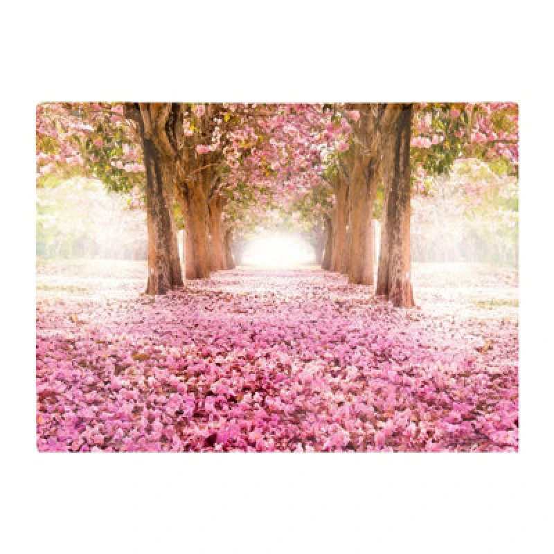 Image of Warren Reed Designer Pink Flower Tree Tunnel Glass Chopping Board