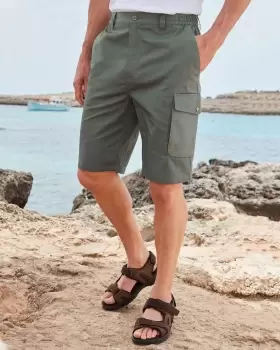 Image of Cotton Traders Mens Wanderer Shorts in Green