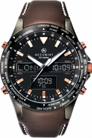 Image of Mens Accurist World Timer Alarm Chronograph Watch 7101