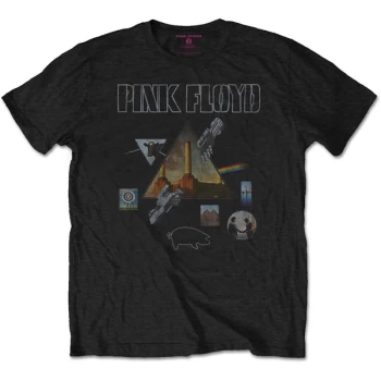 Image of Pink Floyd - Montage Unisex Medium T-Shirt - Black