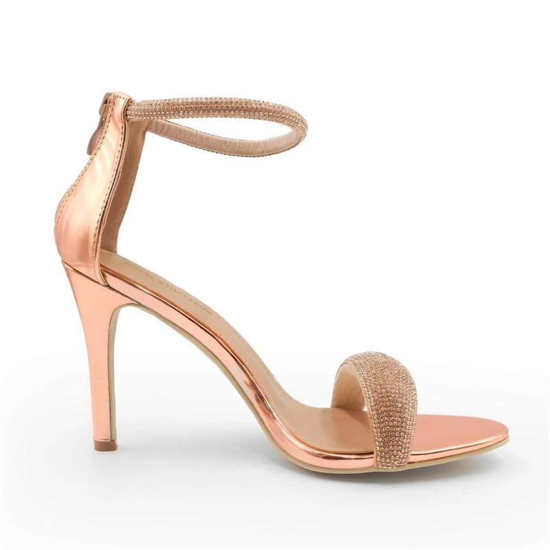 Image of Where's That From 'Sabra' High Heel Sandals Rose Gold