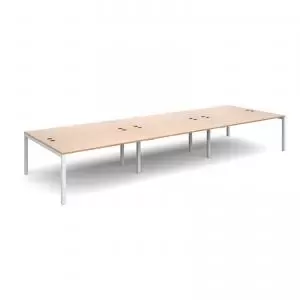 Image of Connex triple back to back desks 4800mm x 1600mm - white frame and