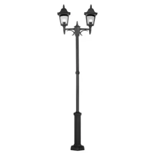 Image of Outdoor IP44 2 Bulb Lamp Post Dual Tall Black LED E27 100W