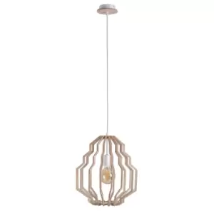 Image of Rufo Wire Frame Pendant Ceiling Light Natural, 35.5cm, 1x E27