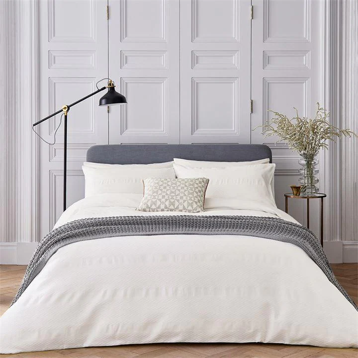 Image of Bedeck of Belfast White Textured Cotton Kenza' Duvet Cover - double
