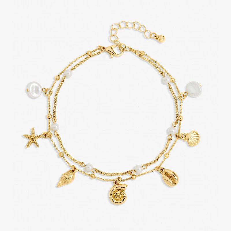 Image of Mood Gold Plated Shell Anklet Gold female One Size