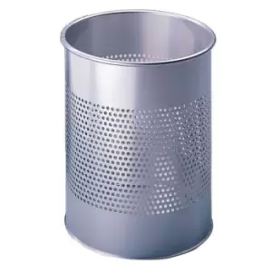 Image of Slingsby Small Perforated Rubbish Bins, Silver