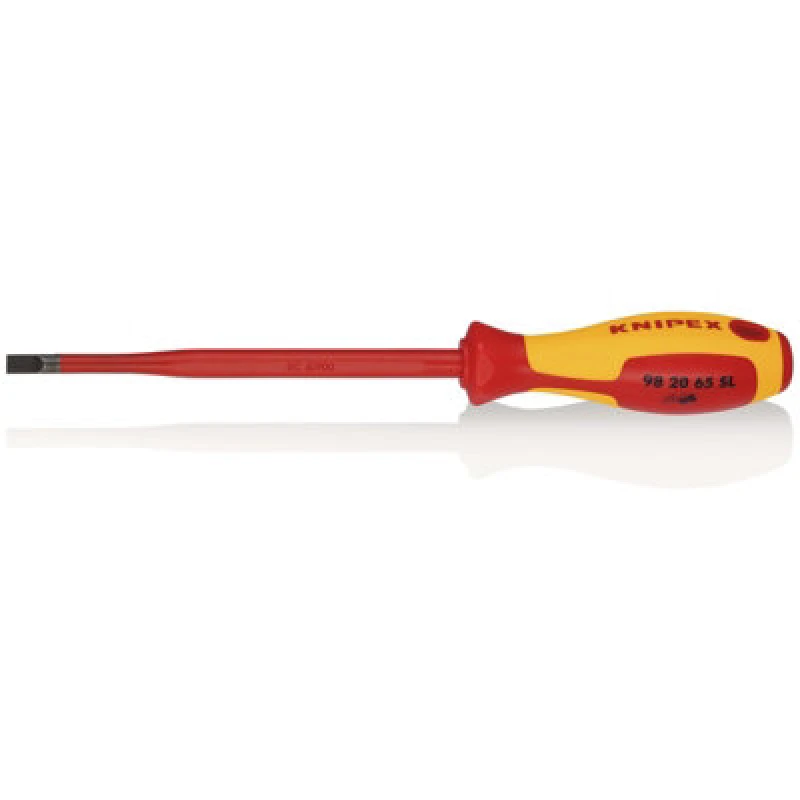 Image of Knipex 98 20 65 Sl Vde Insulated Slotted Screwdriver, 6.5 X 150mm - Slim 72436