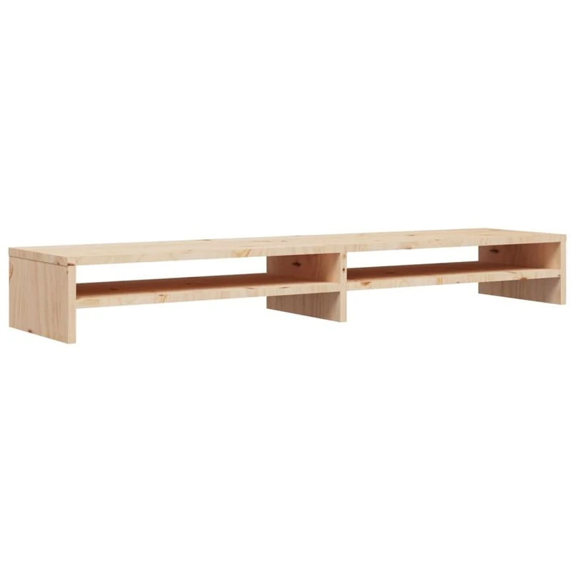 Image of VIDAXL Monitor Stand 100x24x13cm Solid Wood Pine Vidaxl 8720286905579