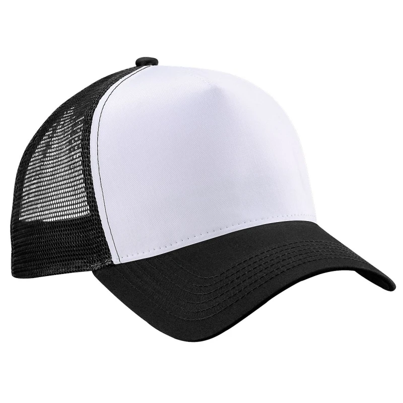 Image of Beechfield Beechfield Men Half Mesh Trucker Cap Headwear in Black One Size Male 5055747771251