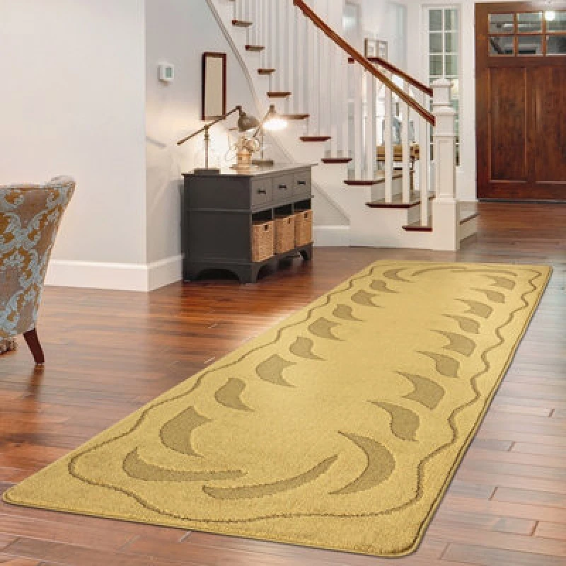 Image of Smart Living Smart Living Ovalack Heavy Duty Machine Washable Hallway Kitchen Non Slip Door Mat in Gold Size: 80cm x 150cm Gold 80cm x 150cm Unisex
