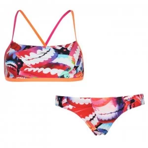 Image of Speedo Digital 2 Piece X Back Swimsuit Ladies - Orange/Blue