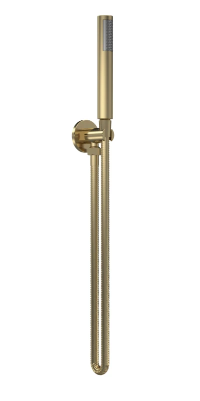 Image of Balterley Round Outlet Elbow Parking Bracket Shower Handset Brushed Brass Bronze