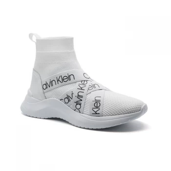 Image of Calvin Klein Umney Chunky Sole Sock Trainer - White