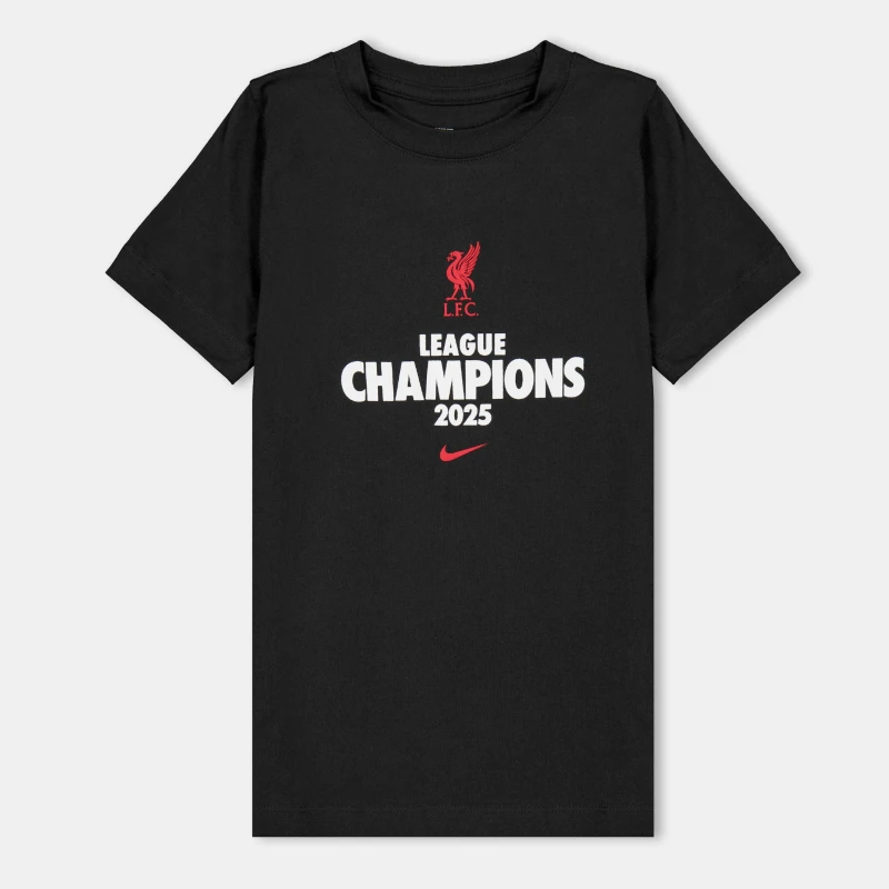 Image of Nike Liverpool League Champions T-Shirt Juniors Black/Red male 7-8 (S)